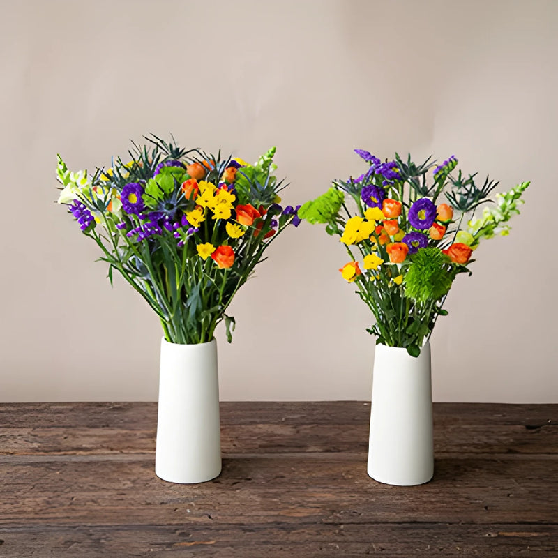 Bright Bohemian Wedding Flower Centerpieces