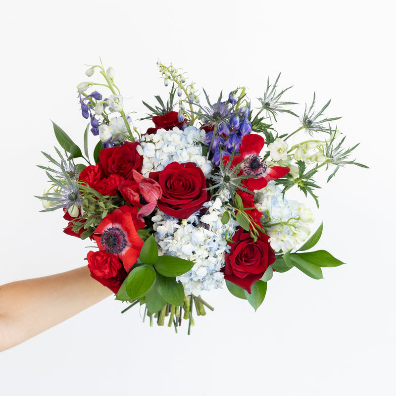 Red And Blue Wildflowers Diy Flower Kit Vase - Image
