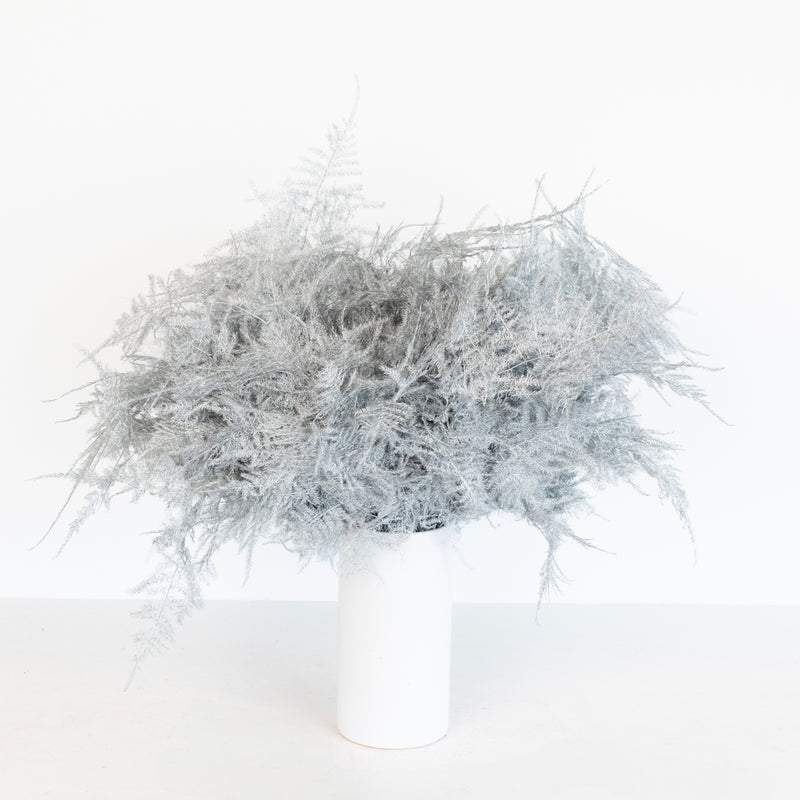 Silver Enhanced Plumosa Fern Greenery Vase - Image