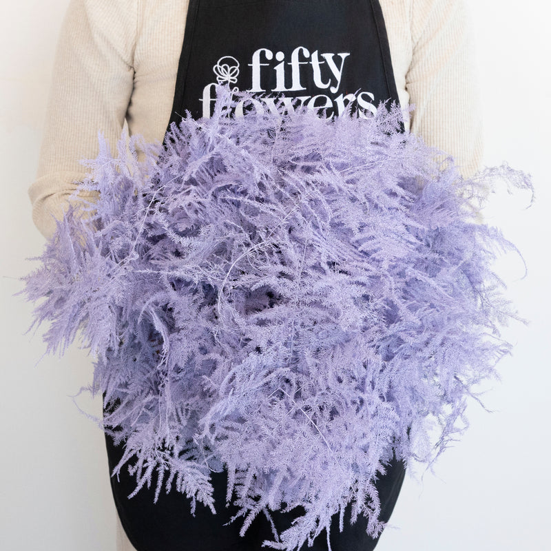 Lavender Enhanced Plumosa Fern Greenery Apron - Image