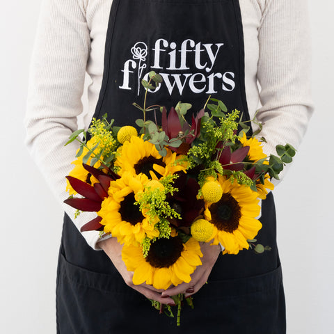 Autumn Sunset Flower Bouquet Apron - Image