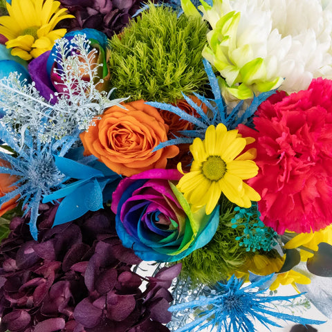 Bright Rainbow Flower Bouquet Close Up - Image
