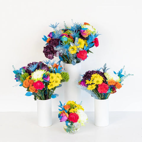 Bright Rainbow Flower Centerpieces Hand - Image