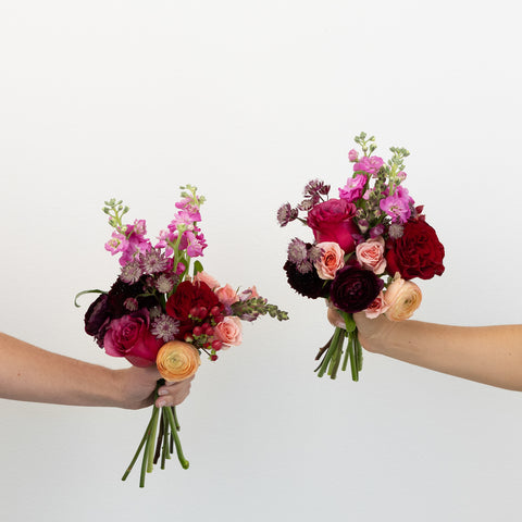 Berry Peachy Bouquet Bar Flower Kit Vase - Image