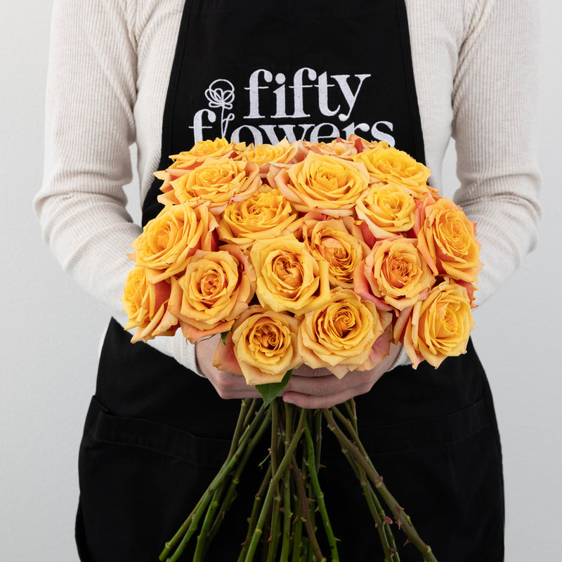 Cherry Brandy Sunkissed Rose Apron - Image