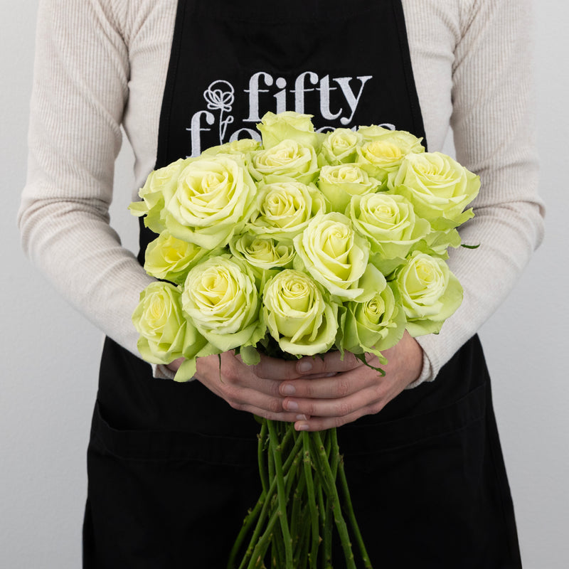 Green Romance Novelty Rose Apron - Image