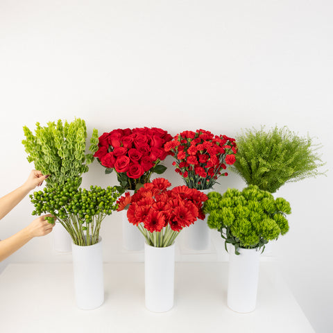 Merry And Bright Bouquet Bar Flower Kit Close Up - Image