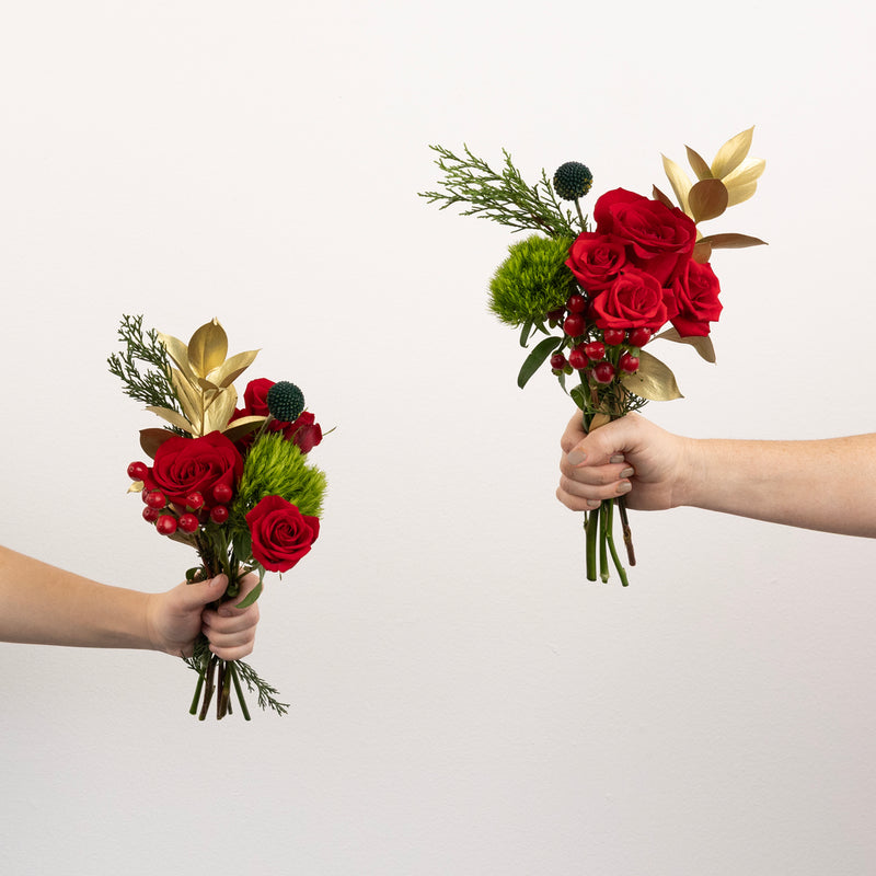 Jingle Bells Bouquet Bar Flower Kit Vase - Image