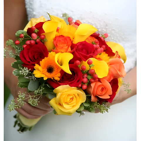 Rose Mini Calla and Gerbera Daisy Wholesale DIY Flower Kit In a Hand