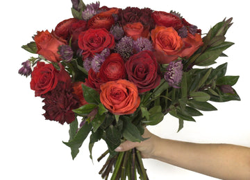 Love Letters In Red Flower Bouquet Vase - Image
