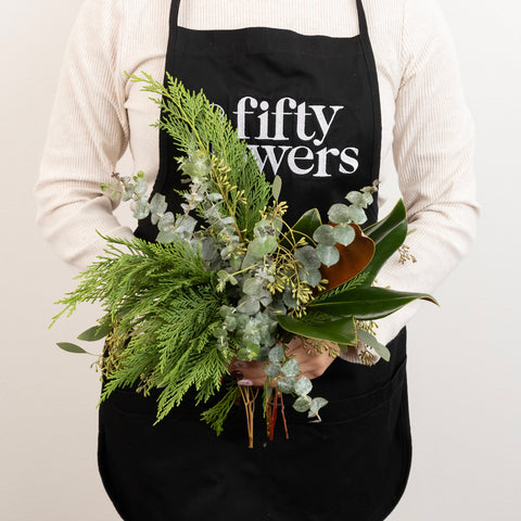 Woodland Textures Flower Centerpiece Apron - Image