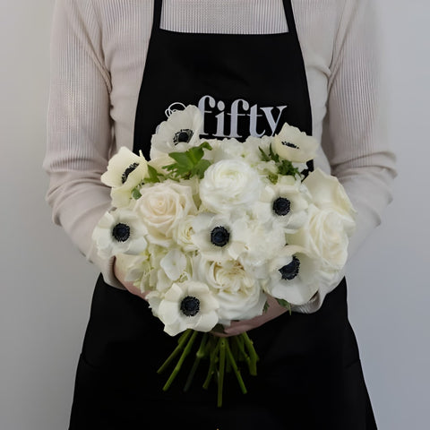 Classic Black And White Diy Flower Kit Apron - Image