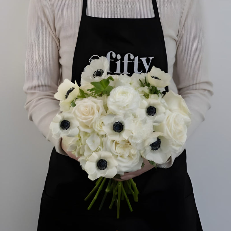 Classic Black And White Diy Flower Kit Apron - Image
