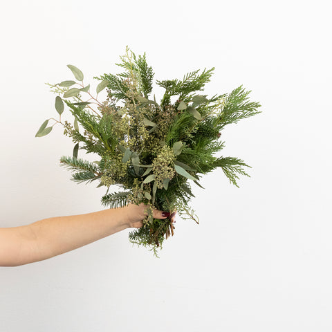 Modern Winter Greens Diy Flower Kit Vase - Image