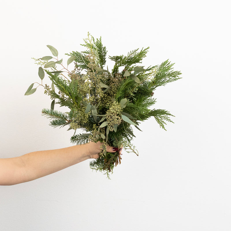 Modern Winter Greens Diy Flower Kit Vase - Image