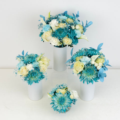 Aqua Bloom Flower Centerpieces Close Up - Image