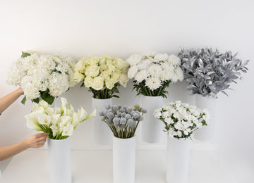 Modern Holiday Glam Silver Bouquet Bar Flower Kit Close Up - Image