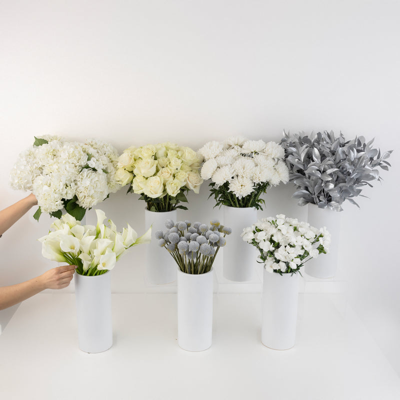 Modern Holiday Glam Silver Bouquet Bar Flower Kit Close Up - Image