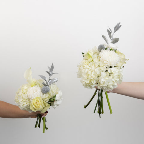 Modern Holiday Glam Silver Bouquet Bar Flower Kit Vase - Image