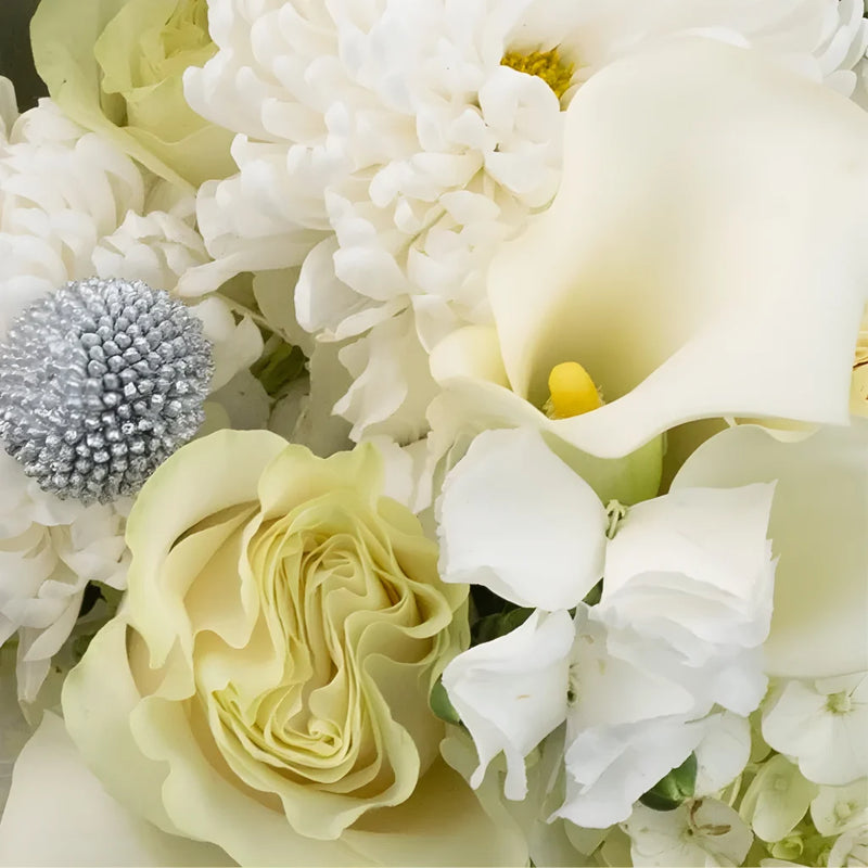 Modern Holiday Glam Silver Diy Flower Kit Close Up - Image