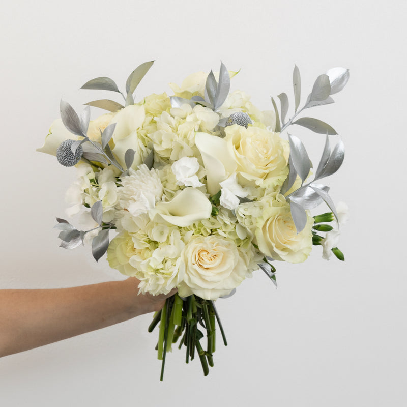 Modern Holiday Glam Silver Diy Flower Kit Vase - Image