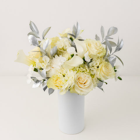 Modern Holiday Glam Silver Flower Bouquet Vase - Image