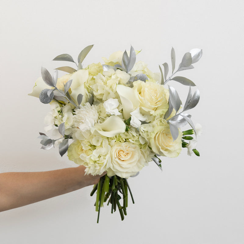 Modern Holiday Glam Silver Flower Centerpieces Vase - Image