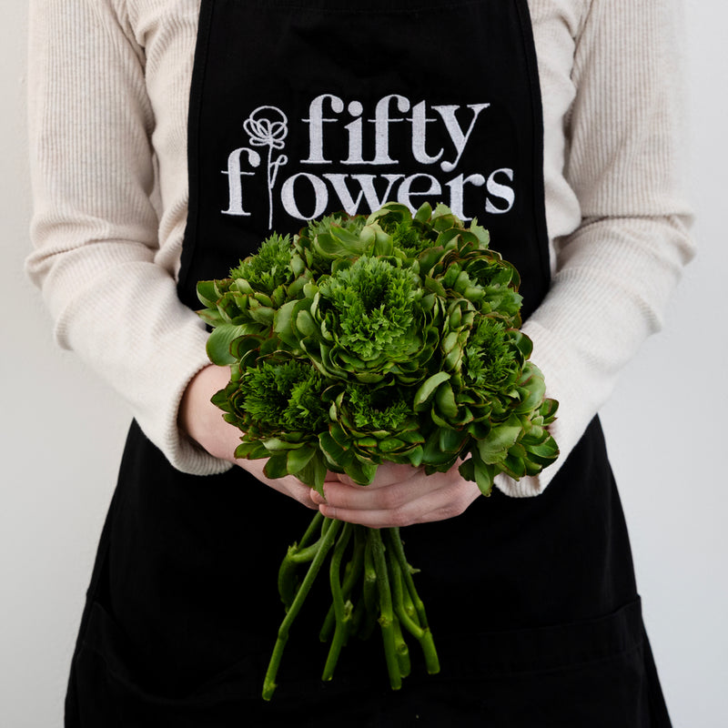 Organic Green Cloony Ranunculus Apron - Image