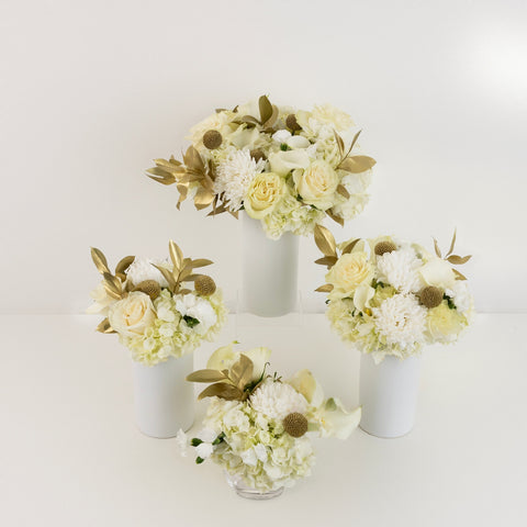 Modern Holiday Glam Gold Flower Centerpieces Other - Image