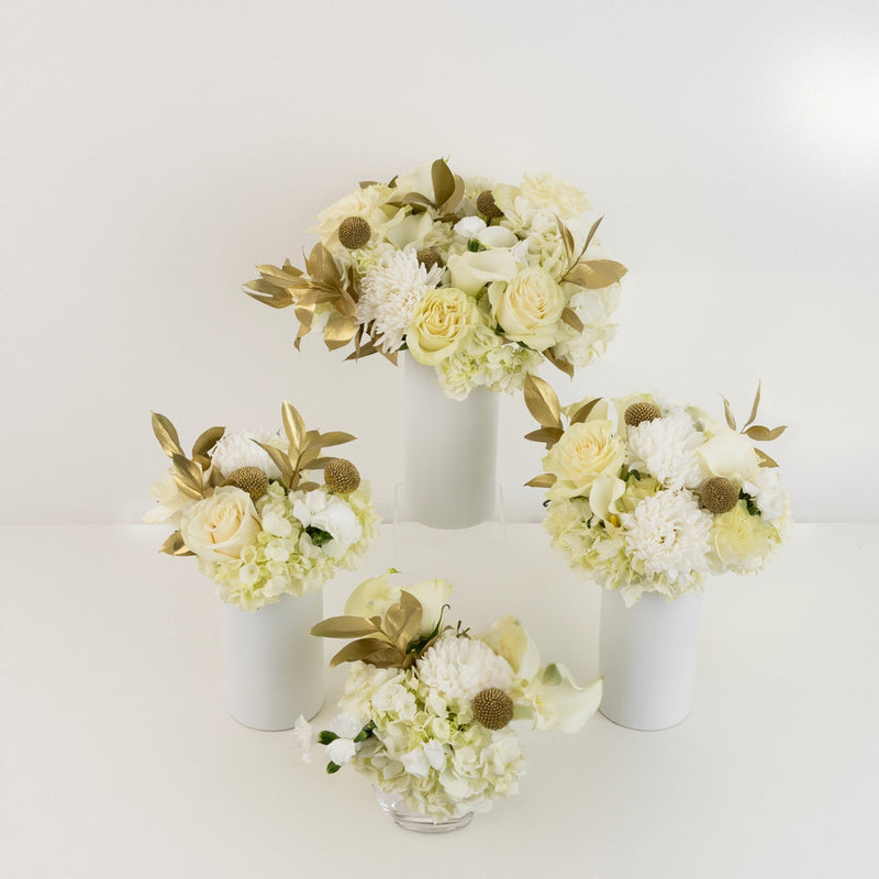 Modern Holiday Glam Gold Flower Centerpieces Other - Image