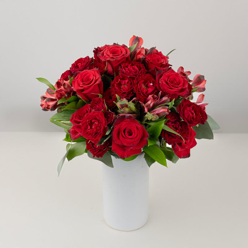 Ruby Red Flower Bouquet Vase - Image
