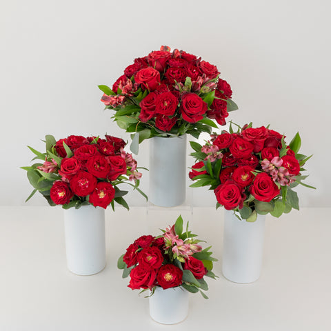 Ruby Red Flower Centerpieces Close Up - Image