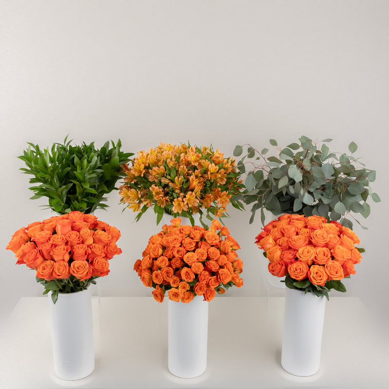 Orange Crush Diy Flower Kit Stem - Image