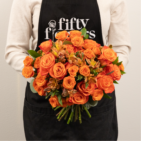 Orange Crush Diy Flower Kit Apron - Image