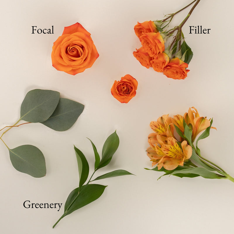 Orange Crush Bouquet Bar Flower Kit Stem - Image