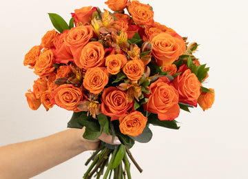 Orange Crush Flower Bouquet Close Up - Image