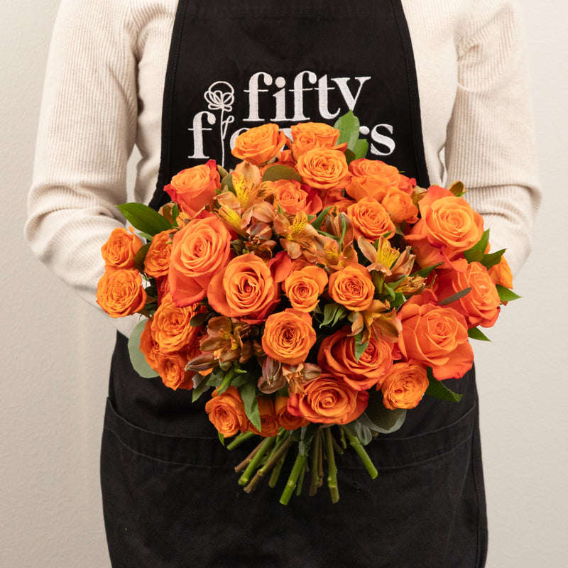 Orange Crush Flower Bouquet Apron - Image