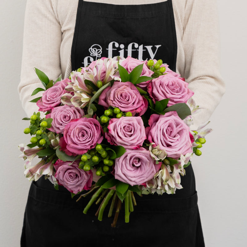 Purple Hues Flower Bouquet Apron - Image