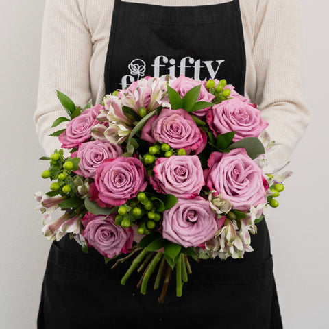 Purple Hues Flower Centerpieces Apron - Image