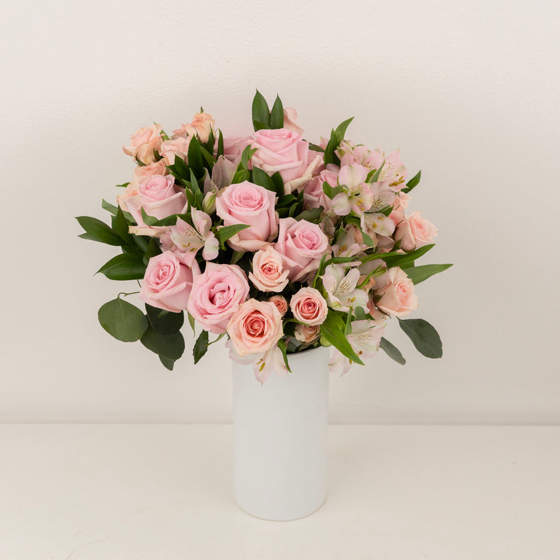 Pale Pink Flower Bouquet Vase - Image