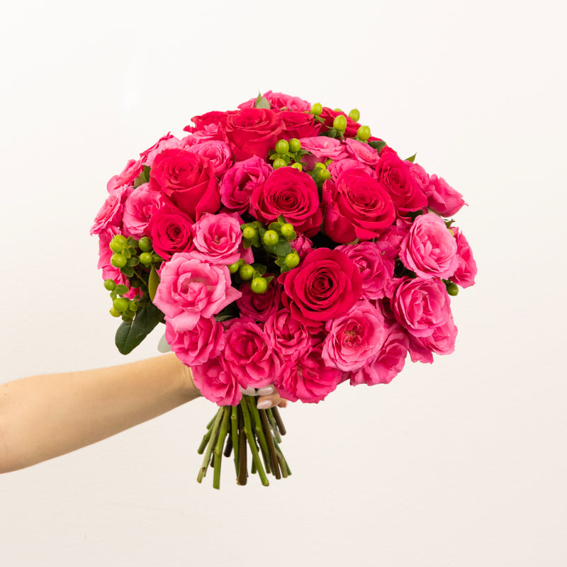 Bright Pink Flower Bouquet Close Up - Image