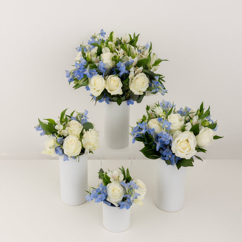 Beautiful Blues Flower Centerpieces Close Up - Image