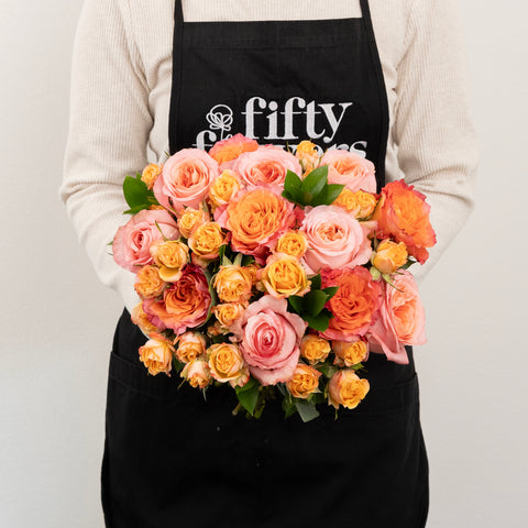 Coral Gardens Flower Centerpieces Apron - Image