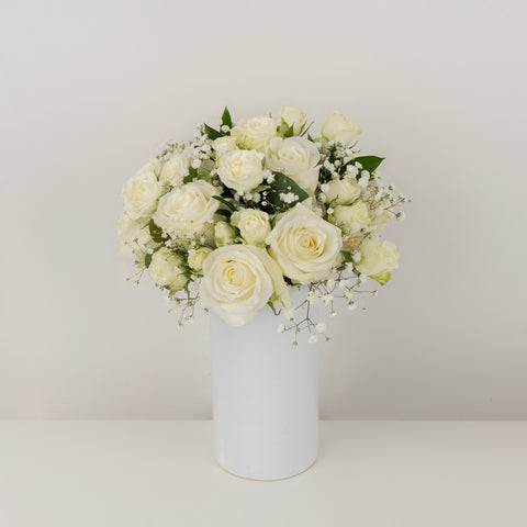 Classic White Flower Bouquet Vase - Image