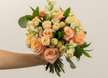 Peachy Keen Flower Bouquet Close Up - Image