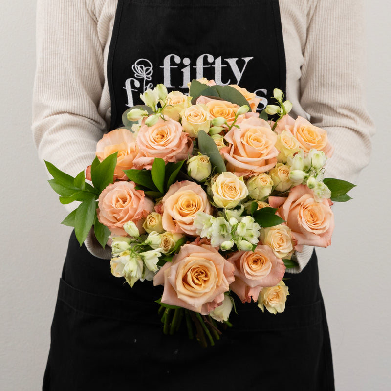 Peachy Keen Flower Bouquet Apron - Image