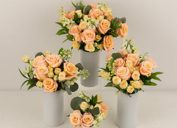 Peachy Keen Flower Centerpieces Close Up - Image