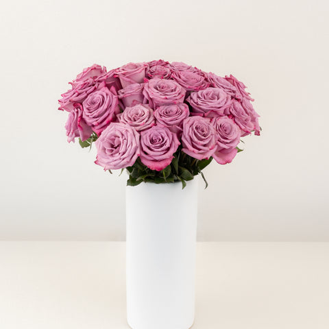 Antique Mauve Fresh Cut Rose Vase - Image