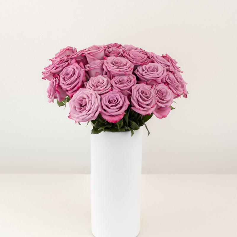 Antique Mauve Fresh Cut Rose Vase - Image