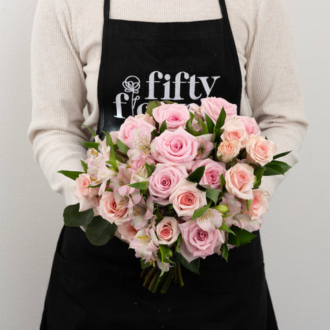 Pale Pink Flower Bouquet Apron - Image